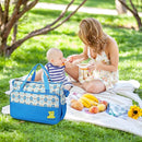 Moclever Diaper Bag Tote Set, 5PCS Baby Bags for Mom and Dad – Large Maternity Travel Bag with Insulated Bottle Holder, Food Bag & Portable Changing Pad, Waterproof Baby Essentials Organizer (Blue) by TinyTreasures Baby Boutique