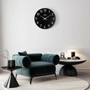 Lafocuse 12 Inch Silent Black Wall Clock Battery Operated for Living Room Decor, Simple Minimalist Wooden Wall Clock for Kitchen Bedroom Office by CozyNest Decor