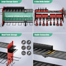 Suchtale Power Tool Organizer with Charging Station,33.2" Garage 8 Drill Holders Wall Mount,3 Layers Heavy Duty Metal Tool Shelf Built in 8 Outlets Power Strip, Gift for Men, Father, Red by GreenHaven Gardens