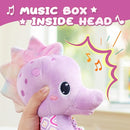 Baby Toys 0-6-12 Months,Musical Stuffed Animals Activity Soft Infant Toys with Multi-Sensory Crinkle, Rattle and Textures,Boys Newborn Baby Girl Toys, Seahorse, Purple by TinyTreasures Baby Boutique
