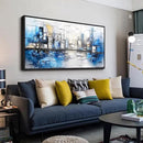 ZUITINGHUA Black Framed Canvas Wall Art For Living Room Large Wall Decor For Office Bedroom Decorations Blue Landscape Pictures Abstraction Paintings Artwork Aesthetic Mural Home Decor 30x60 In by CozyNest Decor