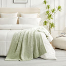 Snuggle Sac Sage Green Throw Blanket for Couch, Reversible Super Soft Warm Blankets Cozy Knit Blanket Fuzzy Plush Lightweight Throws for Sofa, Bed, Picnic, Ombre Sage Green, 50 x 60 inches by TinyTreasures Baby Boutique