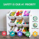 Humble Crew 9-Bin Toy Organizer – Cambridge White Plastic Bins, 3-Tier Storage Solution for Kids' Playrooms and Nurseries by CozyNest Decor