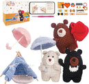 ChillFuzz Animal Crochet Kit Beginner Crochet Kit for Adults and Kids with Soft Yarn Hook and Instructions Cute Handmade DIY Gift Bear by TinyTreasures Baby Boutique