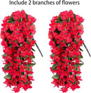 Faux Bougainvillea Artificial Flowers Plants for Outdoor Outside Decoration, 2 PCS Red Fake Flowers UV Resistant Look Real Silk Long Trailing Vines for Front Door Porch Planter Urn Patio Garden Yard by CozyNest Decor