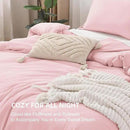 Litanika Pink Twin/Twin XL Comforter Set, 2 Pieces Girls Teen Kids Cute Soft Solid Bedding Comforter Set, All Season Bed Set (66x90In Comforter & 1 Pillowcase) by CozyNest Decor