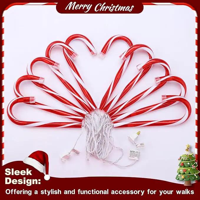 Christmas Candy Cane Lights, Candy Cane Lights Christmas Decorations Outdoor for Yard,Garden(10Inch), 10Pack, photo 7 of 9