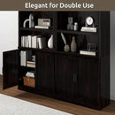 70 Inch Tall Bookcase with Doors, Library Office Bookshelf with Adjustable Shelves, Floor Standing Storage Cabinet for Bedroom Living Room Organizer with Anti Tipping Kit, Dark Cherry Finish by CozyNest Decor