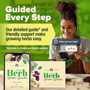 HOME GROWN Indoor Herb Garden Kit w/Glazed Ceramic Pot - Easy-to-Grow Kitchen Window Gardening Starter Set - Unique Housewarming Gift for Women, Mom, Gardeners, Friend, Her, Mother by GreenHaven Gardens