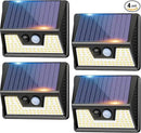 4 Pack Solar Motion Lights Outdoor, Waterproof Fence Lights Solar Powered with 3 Lighting Mode, Cold White LED Step Light for Outside Wall Yard Deck Stairs Garden - Black by GreenHaven Gardens