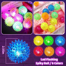 Bouncy Light Up Ball for Kids - LED Flashing Spiky Sensory Toys for Kids with Autism Stress Balls for Toddlers 1-3 Fidget Toys Sensory Balls Glow in The Dark for Novelty Noisemaker Toys for Parties by TinyTreasures Baby Boutique