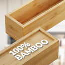 BAMEOS 3-Piece Bamboo Drawer Organizer, Utensil Organizer for Drawer, Junk Drawer Organizer for Kitchen Bathroom, Dressing Room, Office, Pantry (Natural) by CozyNest Decor