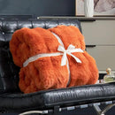 Cozy Bliss Faux Fur Throw Blanket for Couch, Fuzzy Soft Plush Thick Bubble Blanket for Sofa Bedroom Living Room, 60 * 80 Inches Burnt Orange by CozyNest Decor