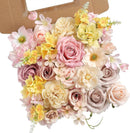 Artificial Flowers Combo for DIY Centerpieces Arrangements Wedding Bouquets Centerpieces Arrangements Party Baby Shower Home Decorations (Yellow Pink) by GreenHaven Gardens