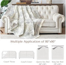 jinchan Boho Floral 100% Cotton Blanket 4-Layer Throw Blanket with Tassel Grey and White Flower Butterfly Soft Luxury Rustic Farmhouse Decor Blanket for Couch Bed 80x90 inch All Season Gift for Women by CozyNest Decor