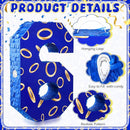 Number 6 Blue and Golden Rings Piñata for Kids Birthday Cartoon Theme Small Piñata with Blindfold Stick Confetti for Fiesta Cinco De Mayo Party Decor, 15.8 x 11 x 2.8 Inch by TinyTreasures Baby Boutique