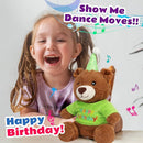 Cuteoy Happy Birthday Bear Musical Stuffed Animal Shaking Singing Dancing Plush Toy Electric Interactive Animated Plushies Gifts for Kids Girls Boys by TinyTreasures Baby Boutique