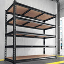 REIBII 48.2" W Garage Shelving, Storage Shelves Load 3000LBS, Adjustable Garage Shelving Heavy Duty for Pantry, Basement, Warehouse, 48.2" W X 71.9" H X 24" D, Black by CozyNest Decor