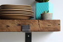 Urban Legacy Reclaimed Barn Beam Deep Shelves | Deep Shelves with Brackets Included, Set of 2 | (Natural Full Profile Bracket, 24" x 11" x 3") by CozyNest Decor