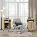Alohappy Fluted End Table Set of 2, Mid Century Modern Nightstands with Sliding Tambour Door, Curved Round Edge Wood Bedside Table for Bedroom, Side Tables with Storage for Living Room, Natural Oak by CozyNest Decor