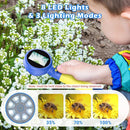 2 in 1 Kids Microscope with Bug Catcher,HD 500X Digital Microscope for Kids with 2" Screen,Photo and Video,STEM Educational Science Kit Learning Toys for Age 3-12 Girls & Boys Birthday Gifts (Blue) by TinyTreasures Baby Boutique