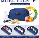 Cerbonny Reusable Lunch Bag, Freezable Insulated Cooler Bag, Leak-Proof, Portable, Navy Blue, 2.5L, 5x9x4 inches by TinyTreasures Baby Boutique