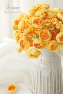 Floroom Ranunculus Artificial Flowers 18 Pcs Golden Yellow Faux Silk Mini Ranunculus Bulk Fake Wedding Filler Flowers for DIY Bouquets, Centerpieces, Bridal Shower Decorations & Arrangements by CozyNest Decor