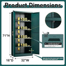 71" Storage Cabinet, Metal Pantry Cabinet, Kitchen Pantry Storage Cabinets with Doors and 4 Shelves, Cabinets for Laundry Room, Living Room, Dinning Room, Assembly Required, Green by CozyNest Decor