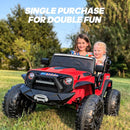 24V 9Ah Ride on Toy for Big Kids, 4WD 2 Seater Ride on Car Truck with Remote Control, 4x200W Motor - Red by TinyTreasures Baby Boutique