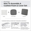 Classic Accessories Montlake Water-Resistant 19 x 20 x 4 Inch Patio Lounge Back Cushion, Light Charcoal Grey, Outdoor Loveseat Cushions by GreenHaven Gardens