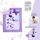 Wowelife Butterfly Mini Crib Bedding Set, 3 Piece Baby Bedding Set Butterfly, Mini Crib Nursery Bed Set, Breathable and Soft with Sheet Sets for Baby Girl, Purple by TinyTreasures Baby Boutique