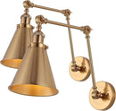 JONATHAN Y JYL7461A-SET2 Rover 7" Farmhouse Industrial Adjustable Arm Metal LED Wall Sconce Rustic Bohemian 2700K 4W Bulb for Entryway Lobby Kitchen Bathroom Bedroom Hallway, Brass Gold (Set of 2) by CozyNest Decor