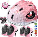 Toddler/Kids Bike Helmet Set for Boys Girls 3D Adjustable Kids Helmet Protective Gear Set Knee Elbow Wrist Pads and Multi-Sports Skateboard Scooter Cycling Roller Balance Bike by TinyTreasures Baby Boutique