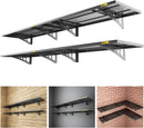 4Pack 1.64x4ft Adjustable Metal Garage Wall Shelving Heavy Duty Garage Storage Shelf Wall Mounted Black by GreenHaven Gardens