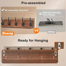 Dseap Coat Rack Wall: Patented, Heavy-Duty, 5-Double-Hooks Wooden Wall Mounted Coat Rack Coat Hanger Hook Rail for Winter Coats Hat Jacket Clothing, Light Brown by CozyNest Decor