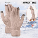 Geyoga 2 Pairs Women's Winter Touch Screen Gloves Soft Warm Fleece Lined Knit Elastic Cuff Winter Texting Gloves by TinyTreasures Baby Boutique