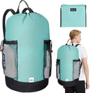 BALEINE 150L Laundry Bag Backpack, 900D Oxford Fabric Large Travel Laundry Bags with Shoulder Straps and 2 Mesh Pockets for College Dorm, Apartment, Laundromat (Sky Blue, 150L) by TinyTreasures Baby Boutique