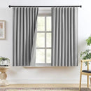 RAIN CITY Grey Linen Blackout Curtains 45 Inches Long,100% Light Blocking Textured Curtains for Bedroom Living Room Thermal Back Tab Rod Pocket Curtains 2 Panels with Hooks 50 x 45 by CozyNest Decor