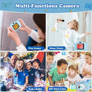 Kids Camera,HD Digital Video Camera with Protective Cover,Childrens Toys for 3 4 5 6 7 8 9 Year Old Boys/Girls,Selfie Camera for Kids,Christmas Birthday Gifts with 32GB SD Card (Unicorn Blue) by TinyTreasures Baby Boutique