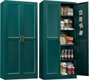 71" Storage Cabinet, Metal Pantry Cabinet, Kitchen Pantry Storage Cabinets with Doors and 4 Shelves, Cabinets for Laundry Room, Living Room, Dinning Room, Assembly Required, Green by CozyNest Decor