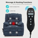Dual Motor Power Lift Recliner Chair with Massage and Heat for Elderly People, Infinite Position, Dark Blue Recliner Chair, Chenille Fabric Lift Chair by CozyNest Decor