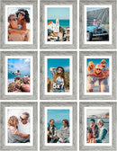 Vittanly 5x7 Picture Frames Set of 9, Shatter Resistant Plexiglass, Display 4x6 Pictures with Mat or 5x7 without Mat, Photo Frames for Wall or Tabletop, Engineered Wood, Grey by CozyNest Decor