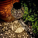 2 Pack Outdoor Solar Lantern Lights, Waterproof Tabletop LED Moroccan Lanterns, Hanging Metal Decorative Garden Lights for Patio, Lawn, Porch, Backyard by GreenHaven Gardens