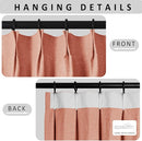 Macochico 100”Wx96”L Pinch Pleated 100% Blackout Linen Curtains Thermal Sliding Curtains for Bedroom Living Room Sliding Glass Door Farmhouse Shabby Chic Orange Drapery with Tieback 1 Panel