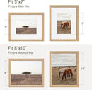 8x10 Picture Frame Set of 4 Natural Solid Oak Photo Frames with 5x7 Removable Mat Wall Hanging Large Handcrafted Frame with HD Plexiglass Wall and Tabletop Display Large Poster Frame by CozyNest Decor