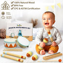 MINIARTIS Toddler Musical Instruments - Montessori Wooden Musical Toys for Toddlers 1-3 | Modern Boho Baby Drum Set with Neutral Colors Percussion Instruments | Kids Preschool Educational 3+ by TinyTreasures Baby Boutique