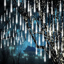 Meteor Shower Lights Christmas Lights Outdoor 24-Tube 576LEDs Snow Falling Rain Cascading Icicle Lights for Xmas Tree Christmas Decorations Wedding Party Holiday Garden Decor, UL Plug White by GreenHaven Gardens