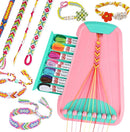 Friendship Bracelet Making Kit for Girls, Arts and Crafts Bracelets String Maker Kit for Kids Ages 8-12 Christmas Birthday Gifts (Pink with Green) by TinyTreasures Baby Boutique