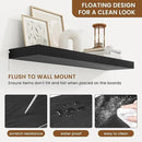 fuqing Floating Shelves for Wall, Bathroom Shelf Wall Mounted for Storage, Shelves with Invisible Bracket for Bedroom, Kitchen, Living Room, Farmhouse Small Book Shelf, 32 Inch Set of 2, Black by CozyNest Decor