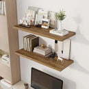 36" Floating Shelves for Wall, 12" Deep Slim Walnut Floating Shelves, Wall-Mounted Shelves for Bedroom, Living Room, Kitchen, Bathroom - Set of 2 by CozyNest Decor